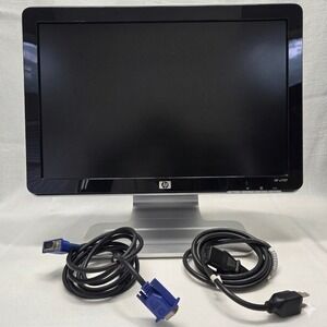 HP w1707 17" Widescreen LCD Monitor Black Silver VGA DVI Built-in Speakers